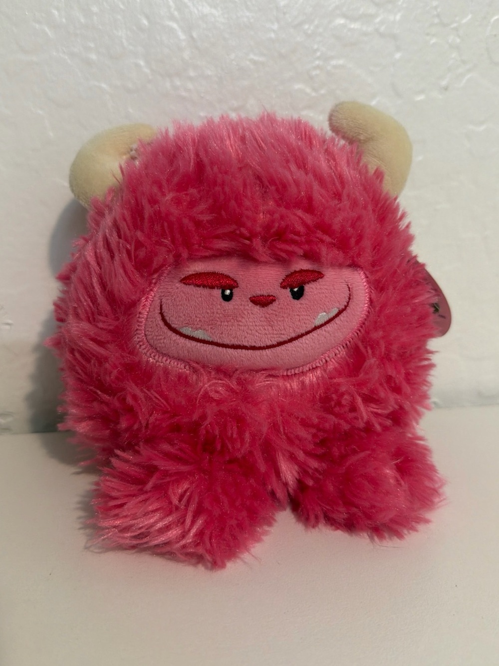 Target Giggle Scape MONSTER Pink Fuzzy 6” Plush  Embroidered Face-NWT